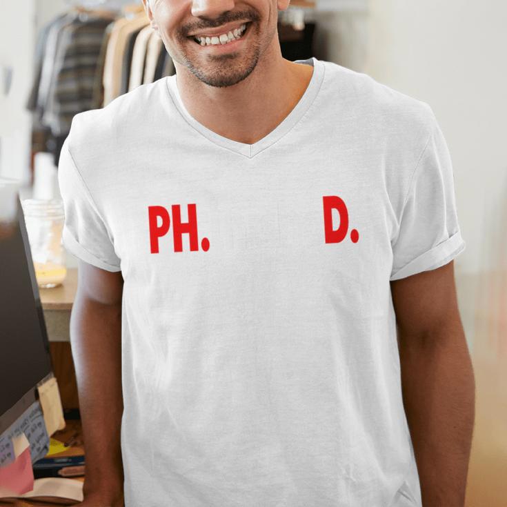 Doctorate PhinisheD PhD Graduation Premium Men's V-Neck T-Shirt