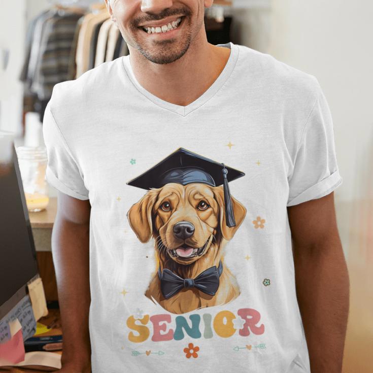 Dog Class Of 2024 Graduation Senior 2024 Men Women Girls Kids Men's V-Neck T-Shirt