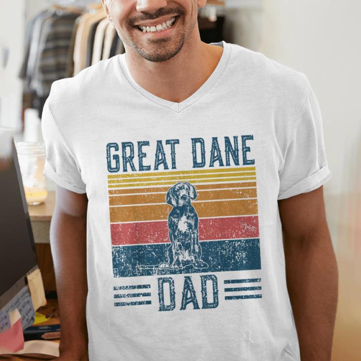 Dog Dad Vintage Great Dane Dad Men Women Kids Men's V-Neck T-Shirt