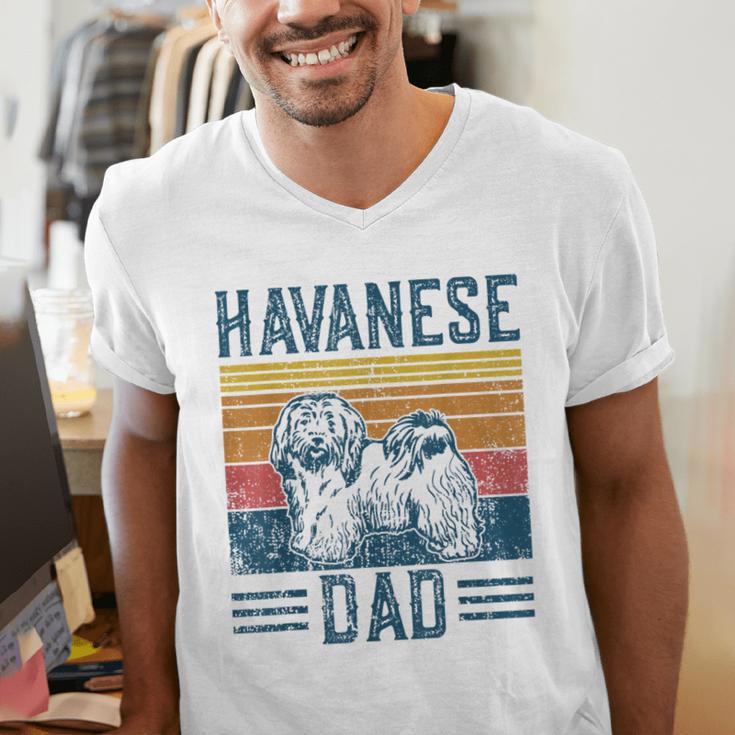 Dog Havanese Dad Vintage Havanese Dad Men's V-Neck T-Shirt