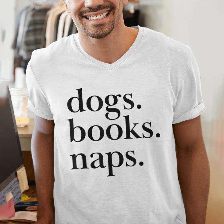 Dogs Books Naps Lovers Men's V-Neck T-Shirt