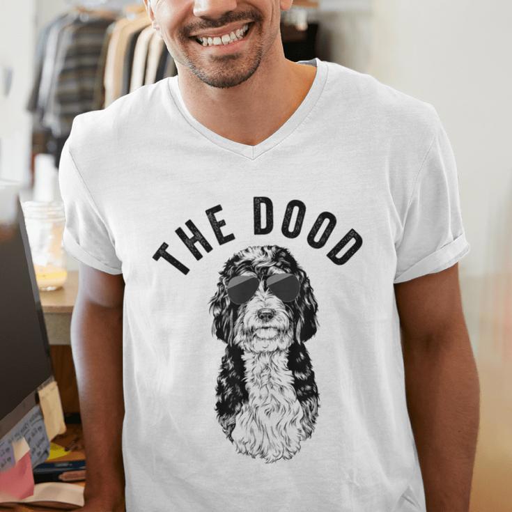 The Dood Bernedoodle Mom Doodle Dog Dad Men's V-Neck T-Shirt