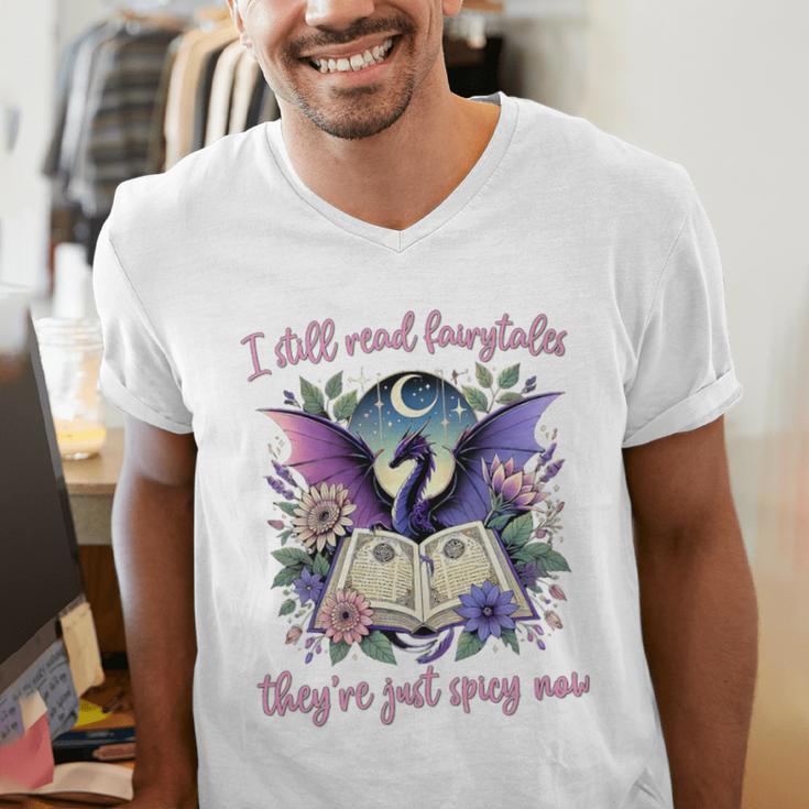 Dragon Bookish Romantasy Smut Merch Spicy Book Lover Premium Men's V-Neck T-Shirt Dragon Bookish Romantasy Smut Merch Spicy Book Lover Premium Men's V-Neck T-Shirt