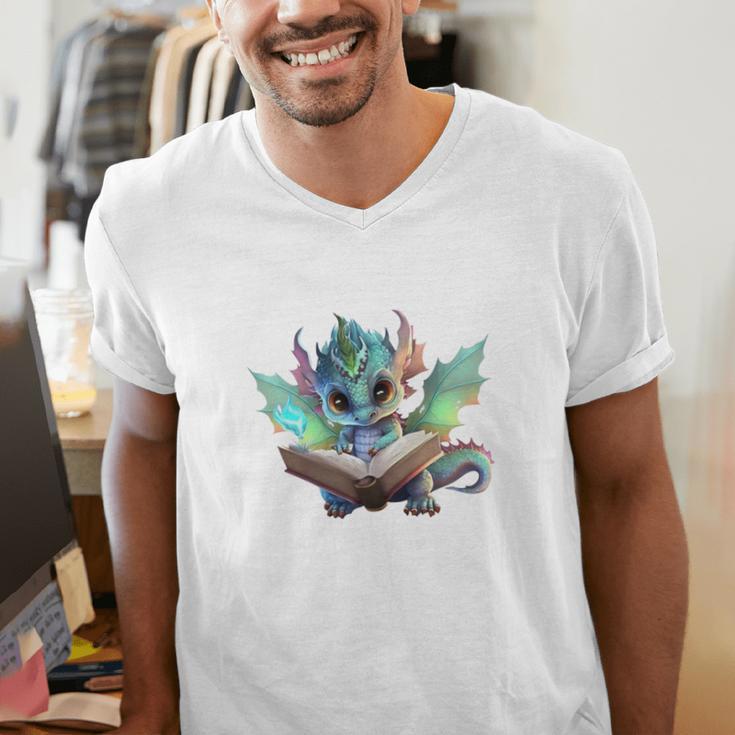 Easily Distracted By Dragon And Books Introvert Shirt Men's V-Neck T-Shirt Easily Distracted By Dragon And Books Introvert Shirt Men's V-Neck T-Shirt