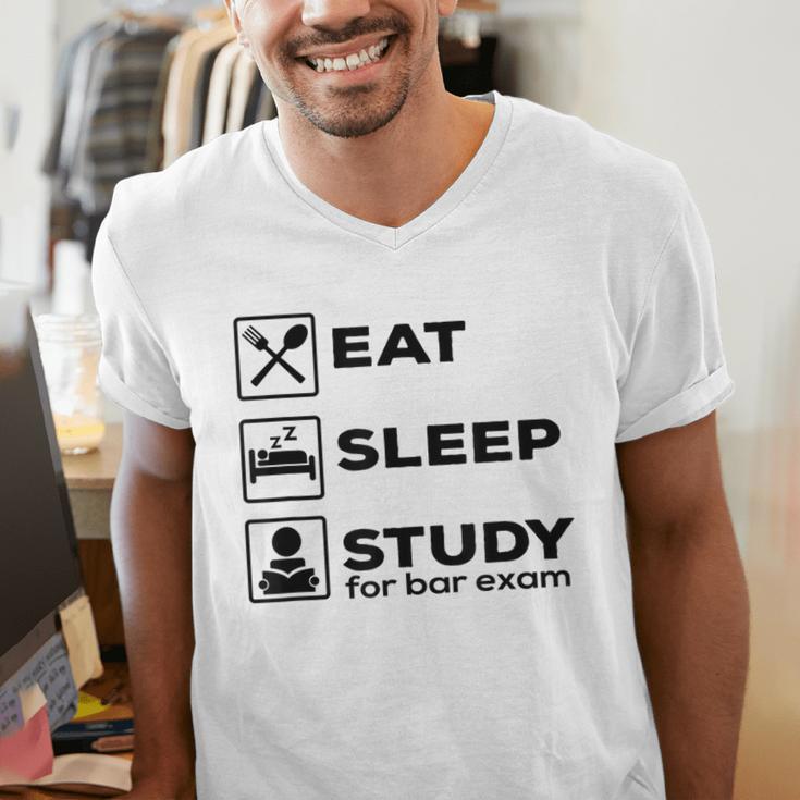 Eat Sleep Study For Bar Exam Lawyer Graduation Men's V-Neck T-Shirt