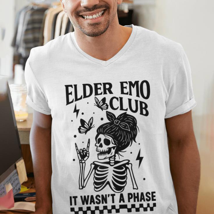 Elder Emo Club Skeleton Nostalgia It Wasn't a Phase Mom Men's V-Neck T-Shirt Elder Emo Club Skeleton Nostalgia It Wasn't a Phase Mom Men's V-Neck T-Shirt