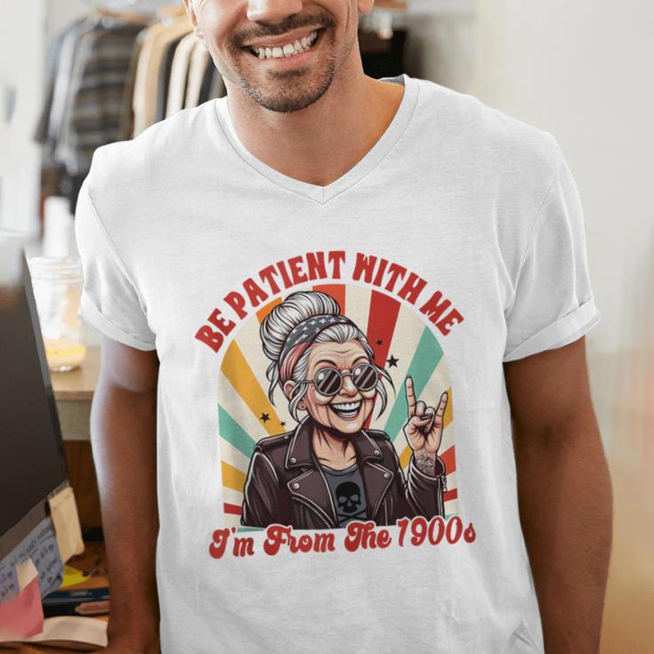 Elder Emo Grandma Nana Be Patient With Me I'm From The 1900s Men's V-Neck T-Shirt