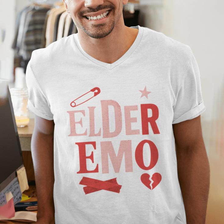 Elder Emo Retro Punk Typography Nostalgia Men's V-Neck T-Shirt