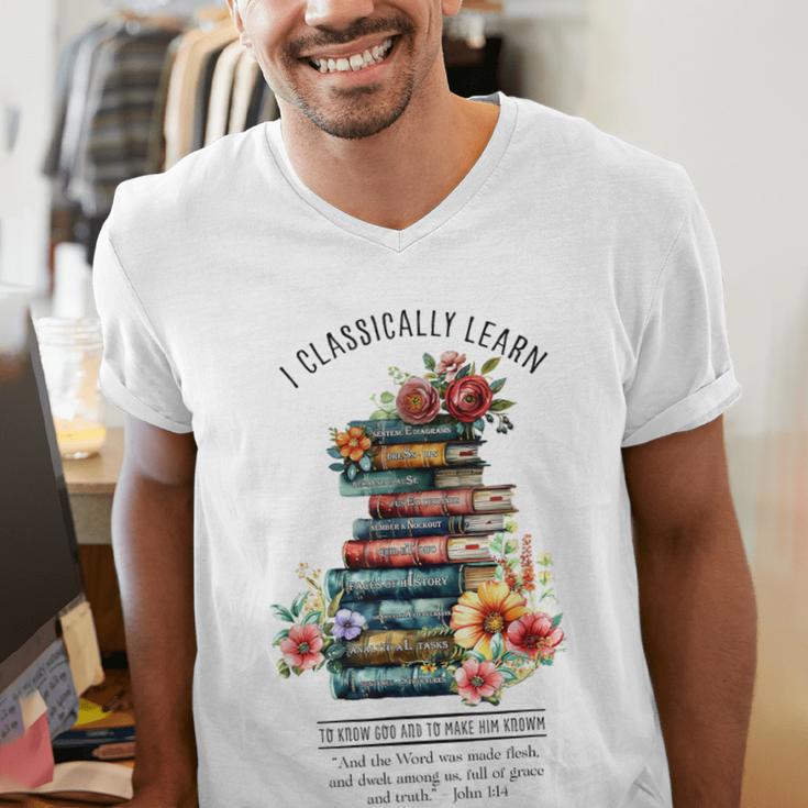 Essentials Classical Conversations CC Tutor Books Men's V-Neck T-Shirt Essentials Classical Conversations CC Tutor Books Men's V-Neck T-Shirt