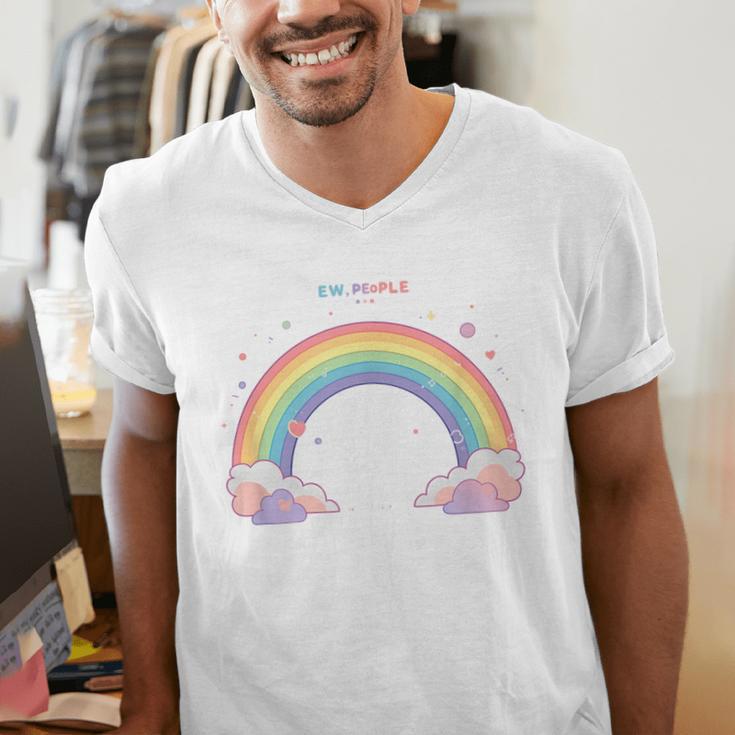 Ew People Antisocial Introvert Kawaii Sarcastic Men's V-Neck T-Shirt Ew People Antisocial Introvert Kawaii Sarcastic Men's V-Neck T-Shirt