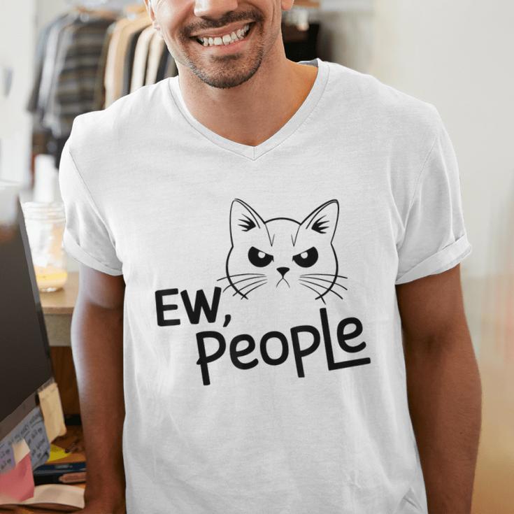 Ew People Introverts Stay Home Socially Awkward Men's V-Neck T-Shirt