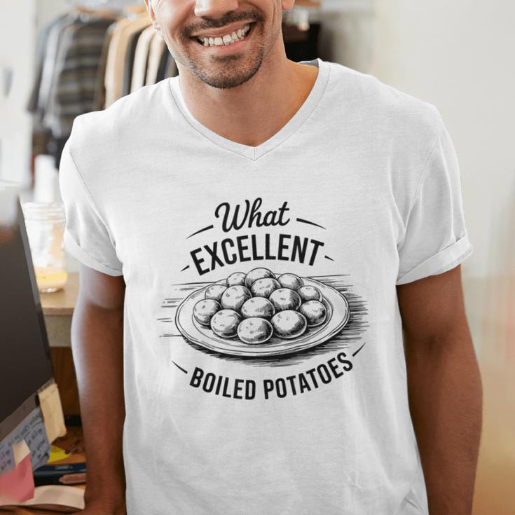 What Excellent Boiled Potatoes Book Lover Vintage Literature Men's V-Neck T-Shirt
