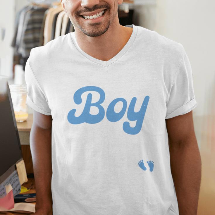 Expecting Dad Of Boy Est 2026 Father's Day Son-Dad To Be Men Men's V-Neck T-Shirt