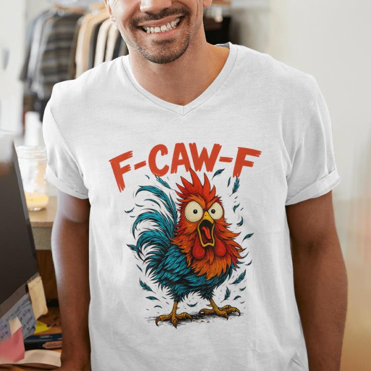 F-Caw-F Rooster F Awk F Chicken Coffee Romance Books Lover Men's V-Neck T-Shirt