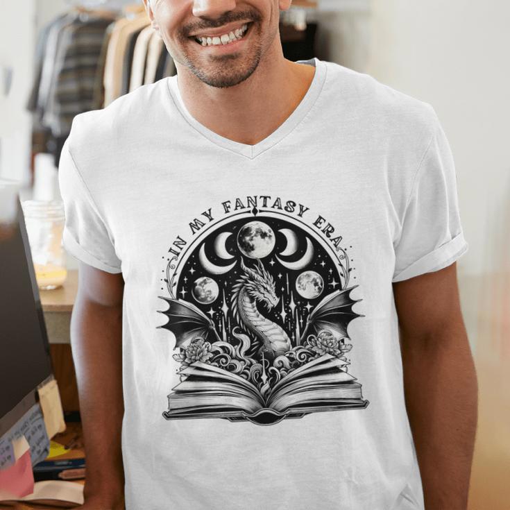 In My Fantasy Era Reading Fantasy Books Halloween Bookish Men's V-Neck T-Shirt In My Fantasy Era Reading Fantasy Books Halloween Bookish Men's V-Neck T-Shirt