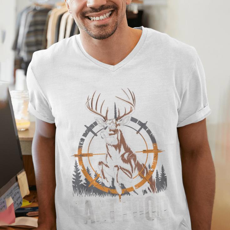 Fast Food Deer Hunting Hunter Dad Tail Buck Men's V-Neck T-Shirt