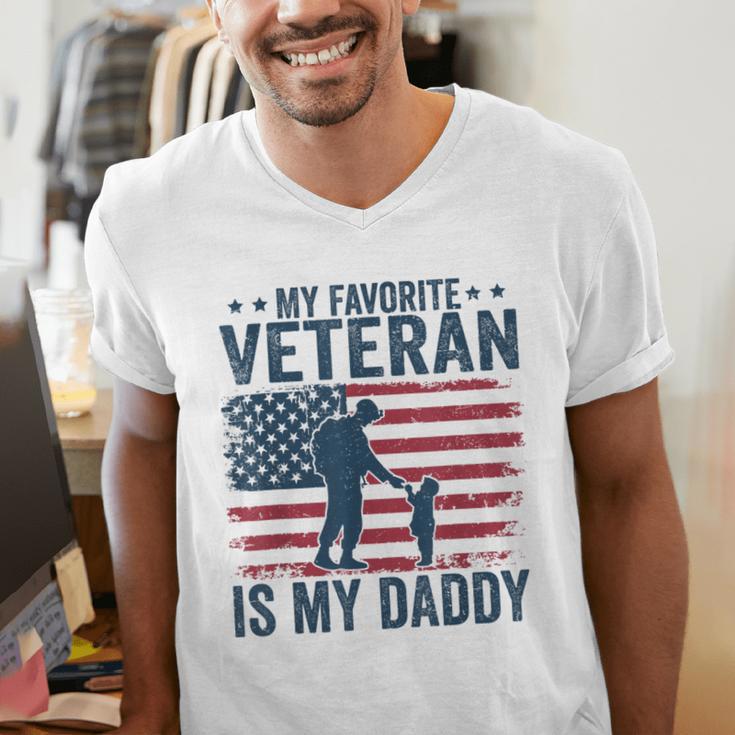 Father Veterans Day My Favorite Veteran Is My Daddy For Kids Men's V-Neck T-Shirt Father Veterans Day My Favorite Veteran Is My Daddy For Kids Men's V-Neck T-Shirt