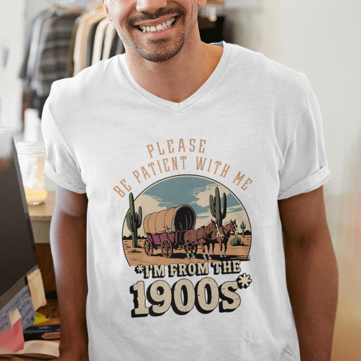 Father’s Day Please Be Patient With Me I'm From The 1900s Premium Men's V-Neck T-Shirt