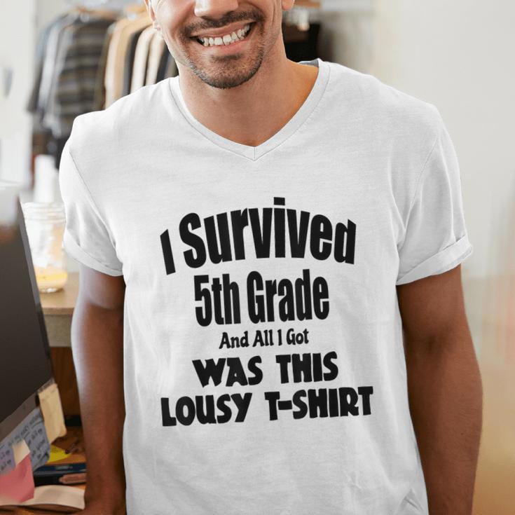 Fifth 5th Grade Graduation Shirt Child Graduate Education Men's V-Neck T-Shirt