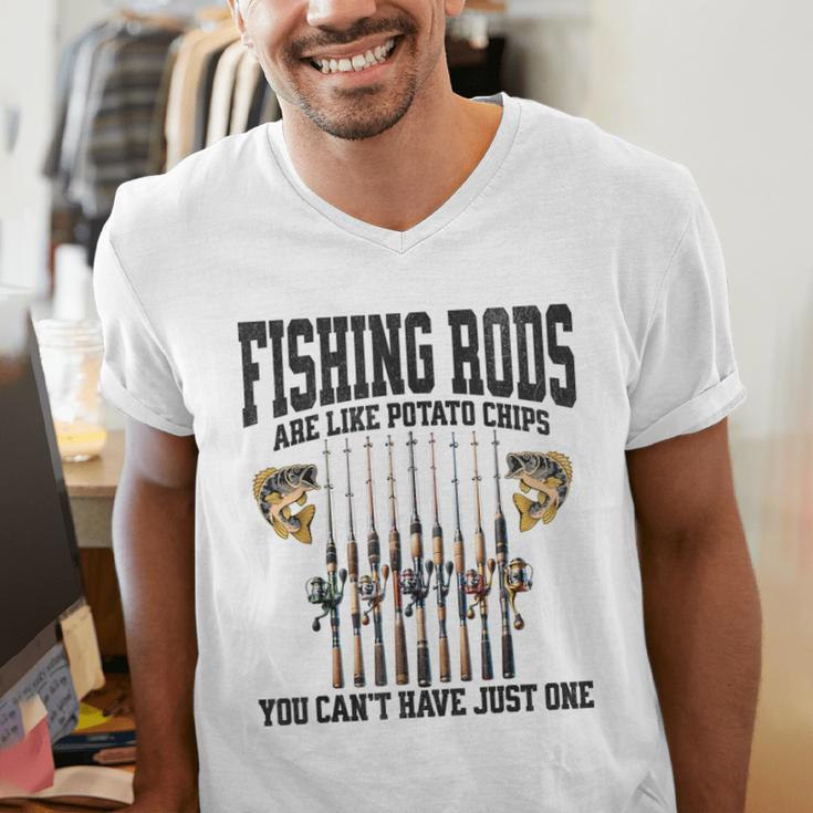 Fishing Tuna Bass Rod Fisherman Cool Dad Quote Men's V-Neck T-Shirt