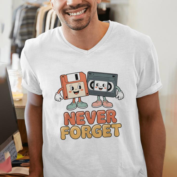 Never Forget Retro Old Technology Nostalgia Men's V-Neck T-Shirt Never Forget Retro Old Technology Nostalgia Men's V-Neck T-Shirt