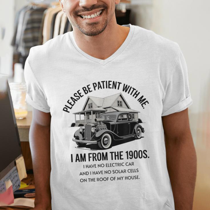 Forgive Me I'm From The 1900s No E-Car No SolarCells Men's V-Neck T-Shirt