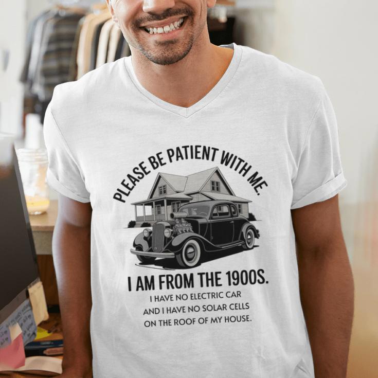 Forgive Me I'm From The 1900s No E-Car No SolarCells Premium Tri-Blend Men's V-Neck T-Shirt