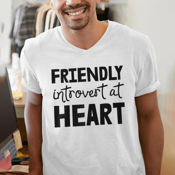 Friendly Introvert At Heart Raglan Baseball Tee Men's V-Neck T-Shirt