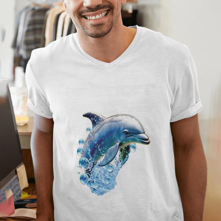 Frutiger Aero Splashy Dolphin Y2k Aesthetic Graphic Premium Men's V-Neck T-Shirt Frutiger Aero Splashy Dolphin Y2k Aesthetic Graphic Premium Men's V-Neck T-Shirt