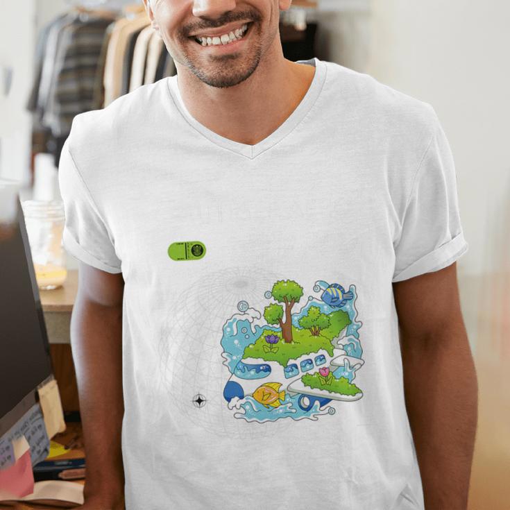 Frutiger Aero Y2K Fashion Trends Statement Piece Tech Orbite Premium Tri-Blend Men's V-Neck T-Shirt
