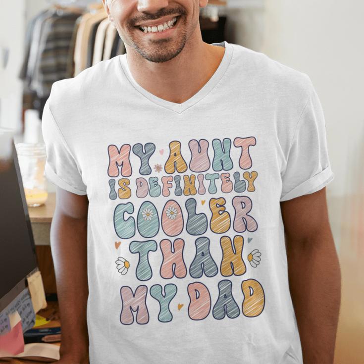 Funny Auntie My Aunt Is Definitely Cooler Than My Dad Men's V-Neck T-Shirt