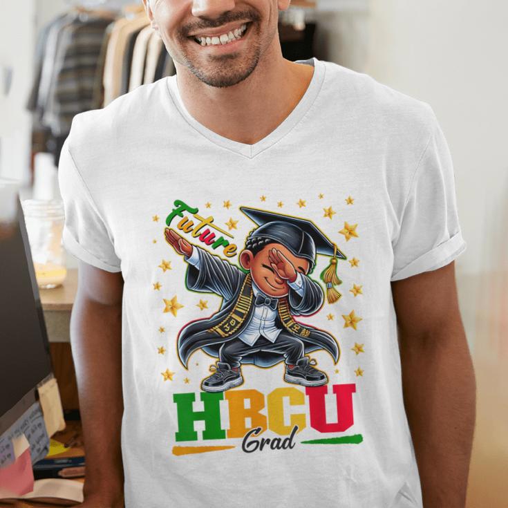 Future HBCU Grad Dabbing Kid Graduation For Boys Kids Men's V-Neck T-Shirt