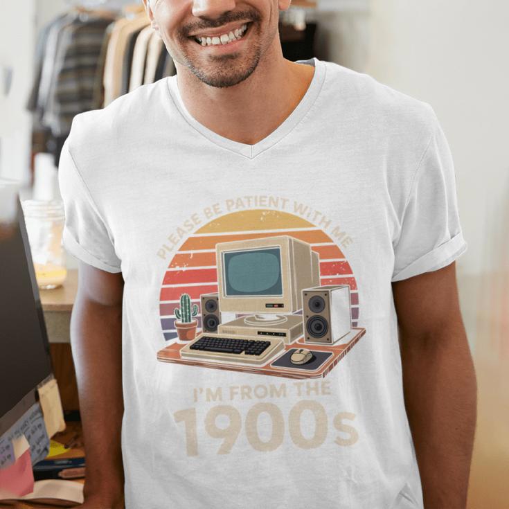 Geek Please Be Patient I'm From The 1900s Retro Computer PC Men's V-Neck T-Shirt Geek Please Be Patient I'm From The 1900s Retro Computer PC Men's V-Neck T-Shirt