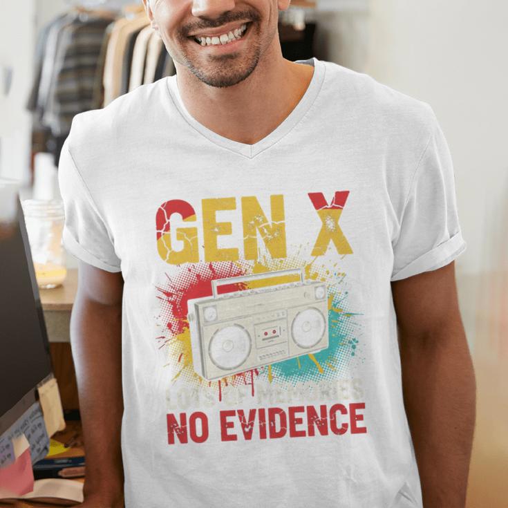 Gen X Lots Of Memories No Evidence Retro Nostalgia Humor Men's V-Neck T-Shirt