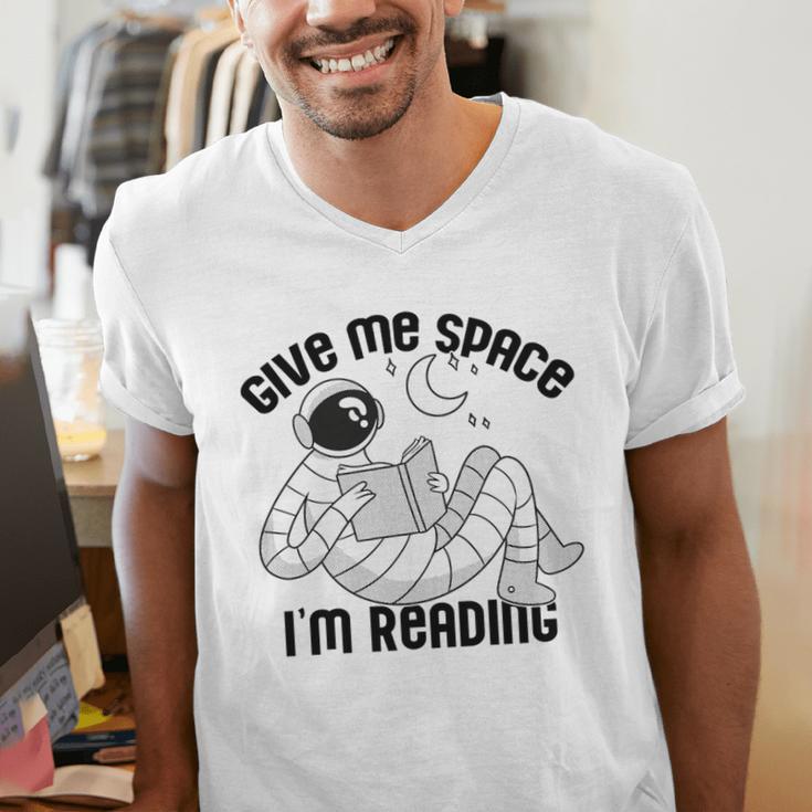 GIVE ME Space I'm Reading Kids Astronaut Book Reader Meme Premium Tri-Blend Men's V-Neck T-Shirt
