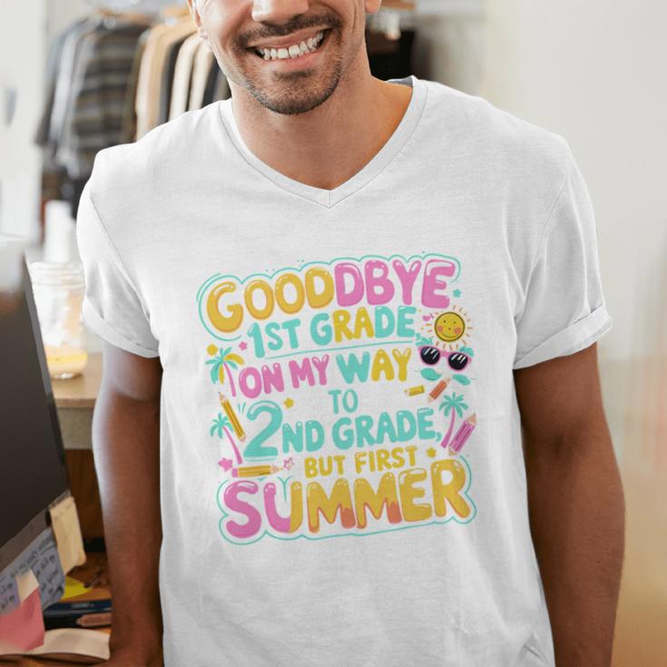 Goodbye 1st Grade To 2nd But First Summer Graduation Men's V-Neck T-Shirt