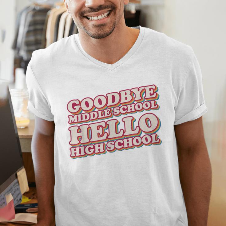 Goodbye Middle School Hello High School 8th Grade Graduation Men's V-Neck T-Shirt