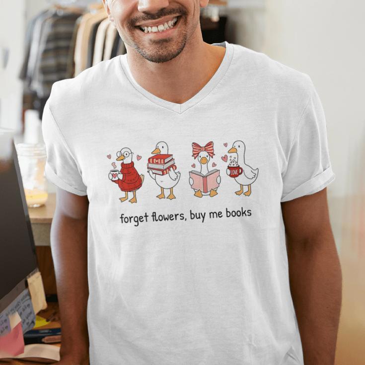 Goose Forget Flowers Buy Me Books Men's V-Neck T-Shirt
