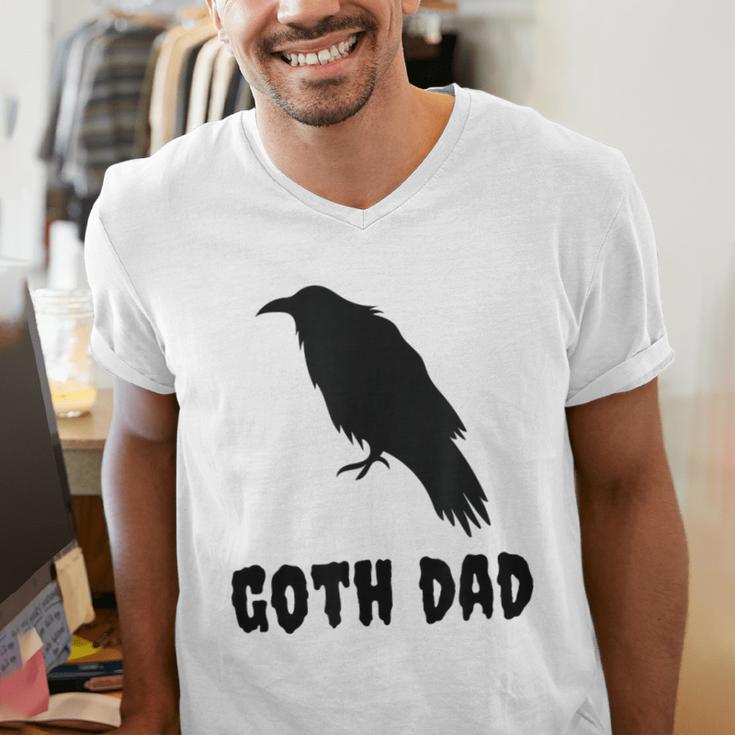 Goth Dad Gothic Bird Crow Emo Father's Day Men's V-Neck T-Shirt