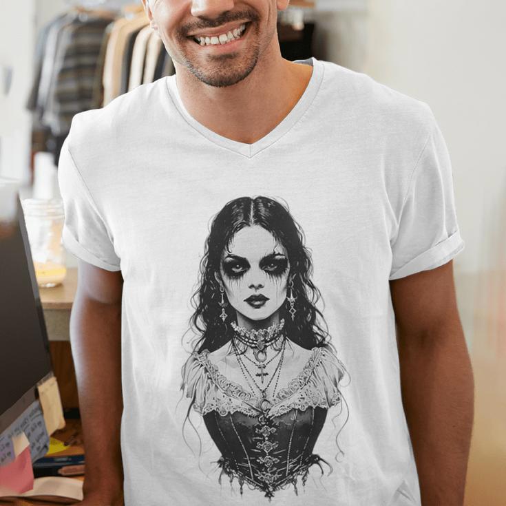 Gothic Goth Girl Woman Movie Book Art Men's V-Neck T-Shirt