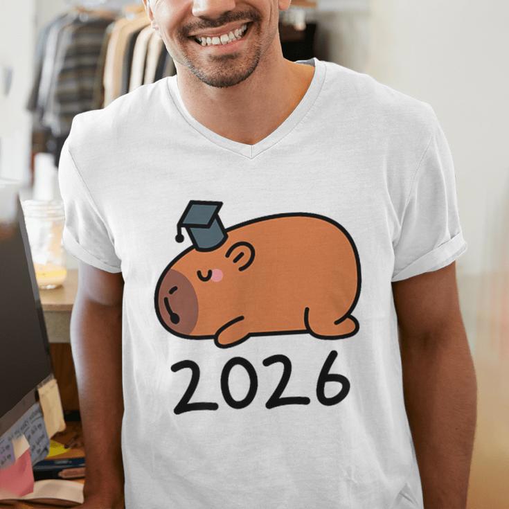 Grad Class Of 2026 Capybara Graduation Graduated Kids Men's V-Neck T-Shirt