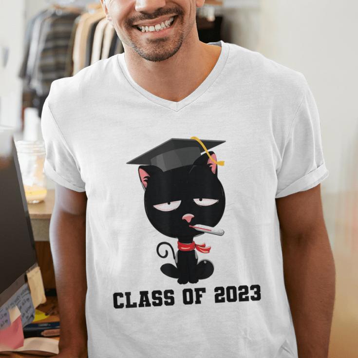 I Graduated Class Of2023 Cat Graduation Men's V-Neck T-Shirt