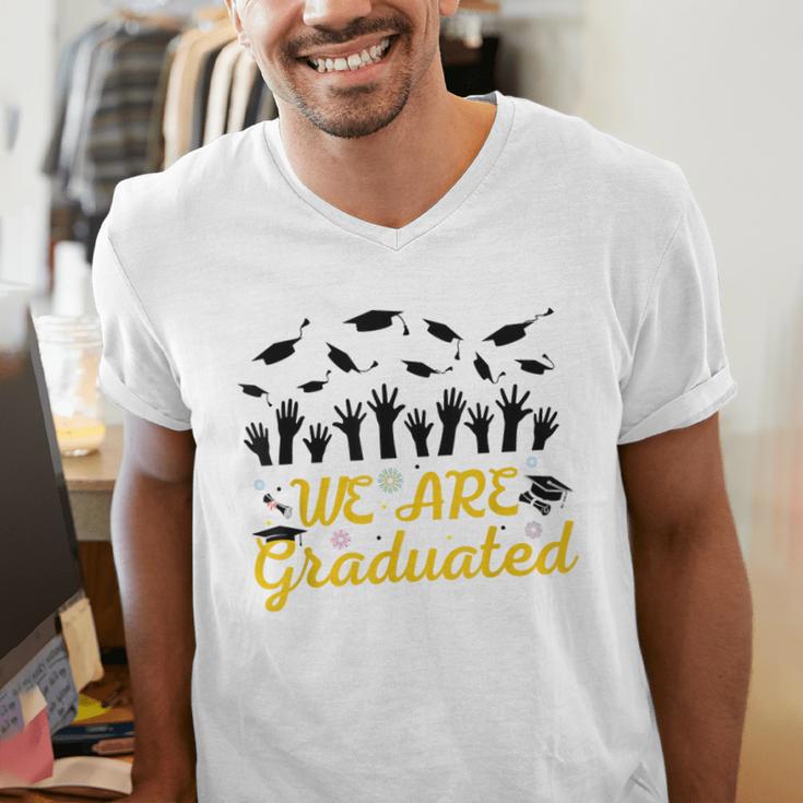 We Are Graduated Graduation Class Of 2025 Family Crew Men's V-Neck T-Shirt