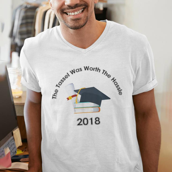 Graduation 2018 The Tassel Was Worth The Hassle Men's V-Neck T-Shirt
