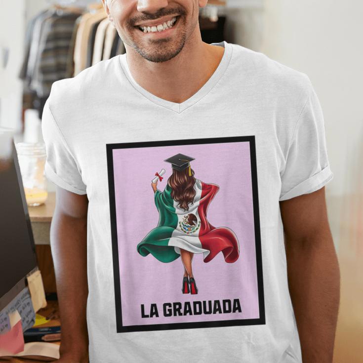 Graduation Latina Educated La Graduada Mexican Bingo Card Men's V-Neck T-Shirt