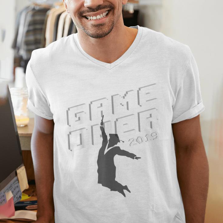 Graduation Shirt Senior Gamer T-Shirt 2019 Grad Gift Men's V-Neck T-Shirt