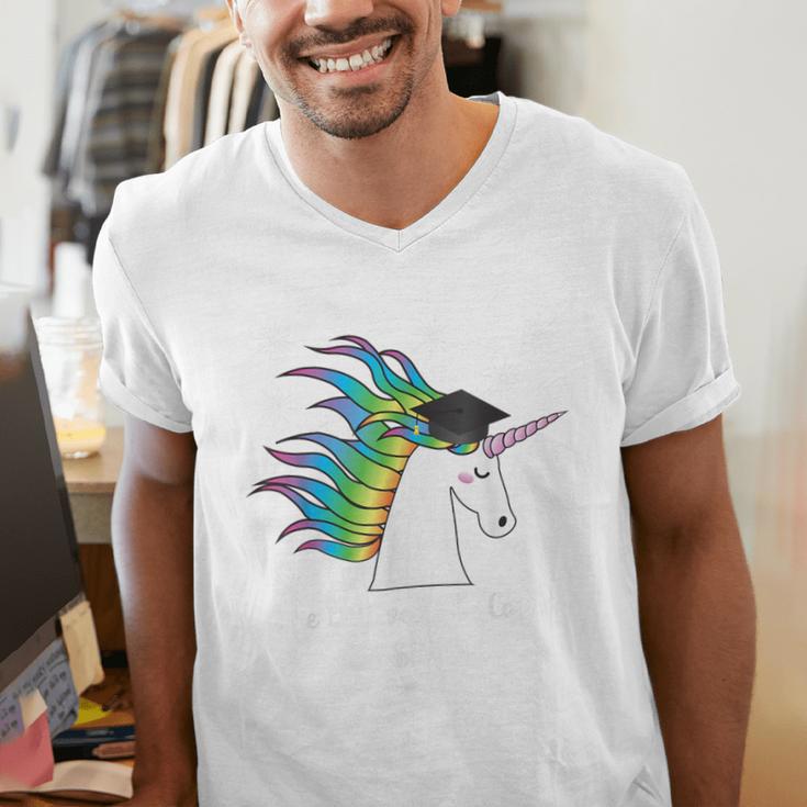 Graduation Unicorn Shirt She Believed Did School 2017 Men's V-Neck T-Shirt