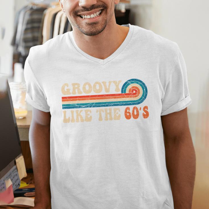 Groovy Like The 60s Aesthetic Nostalgia 1960's Retro Men's V-Neck T-Shirt