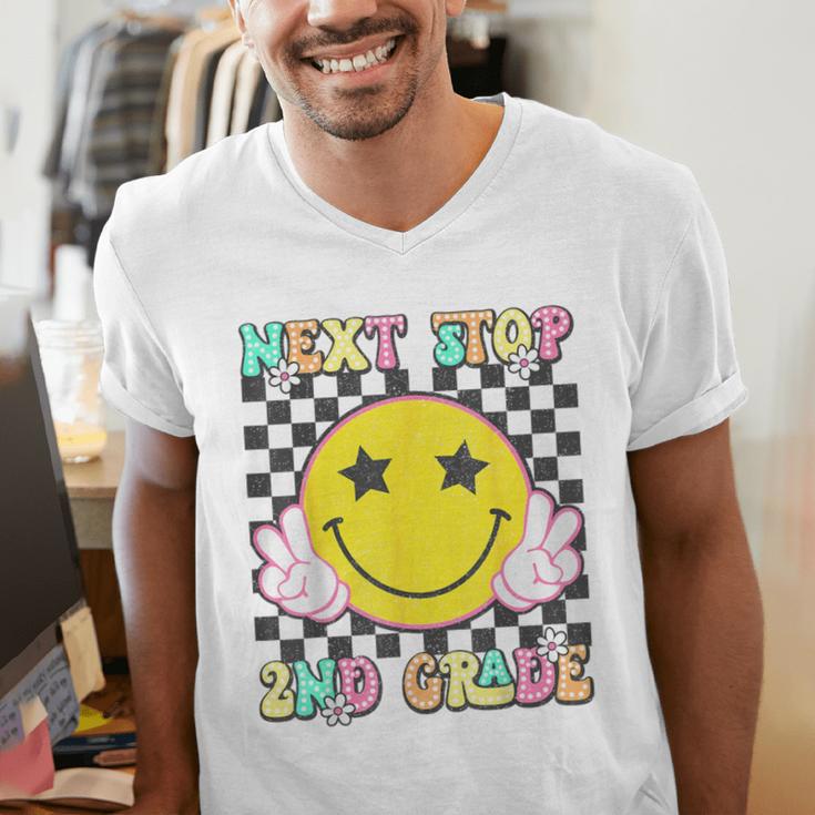 Groovy Next Stop 2nd Grade 1st Grade Graduation 2025 Men's V-Neck T-Shirt