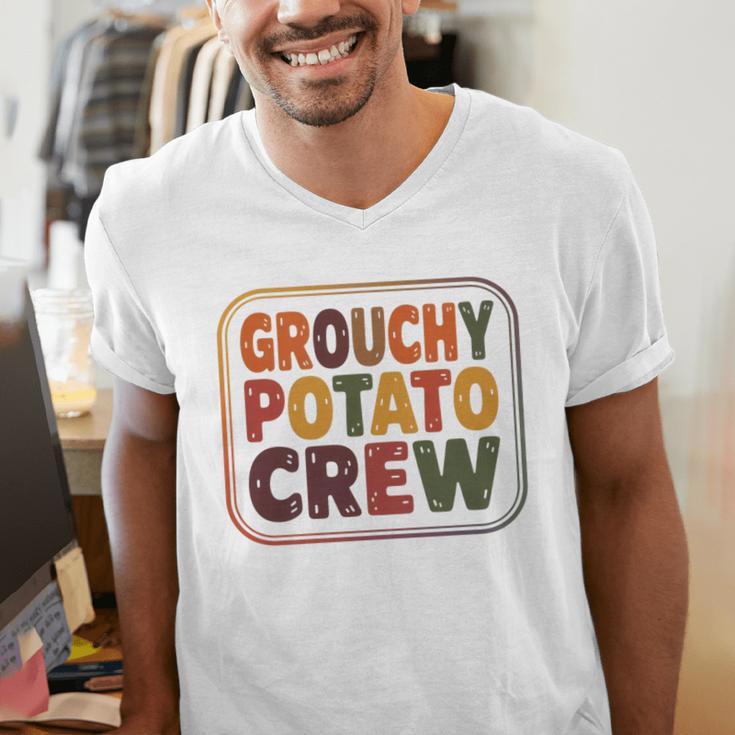 Grouchy Potato Crew Introvert Sarcasm Premium Tri-Blend Men's V-Neck T-Shirt
